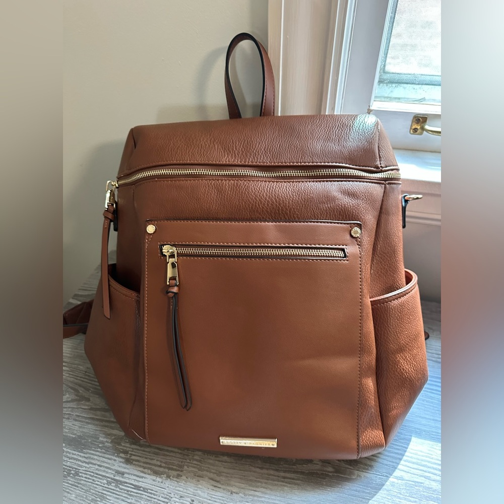 Poppy & Peonies Brown Commuter Backpack with Classic Design